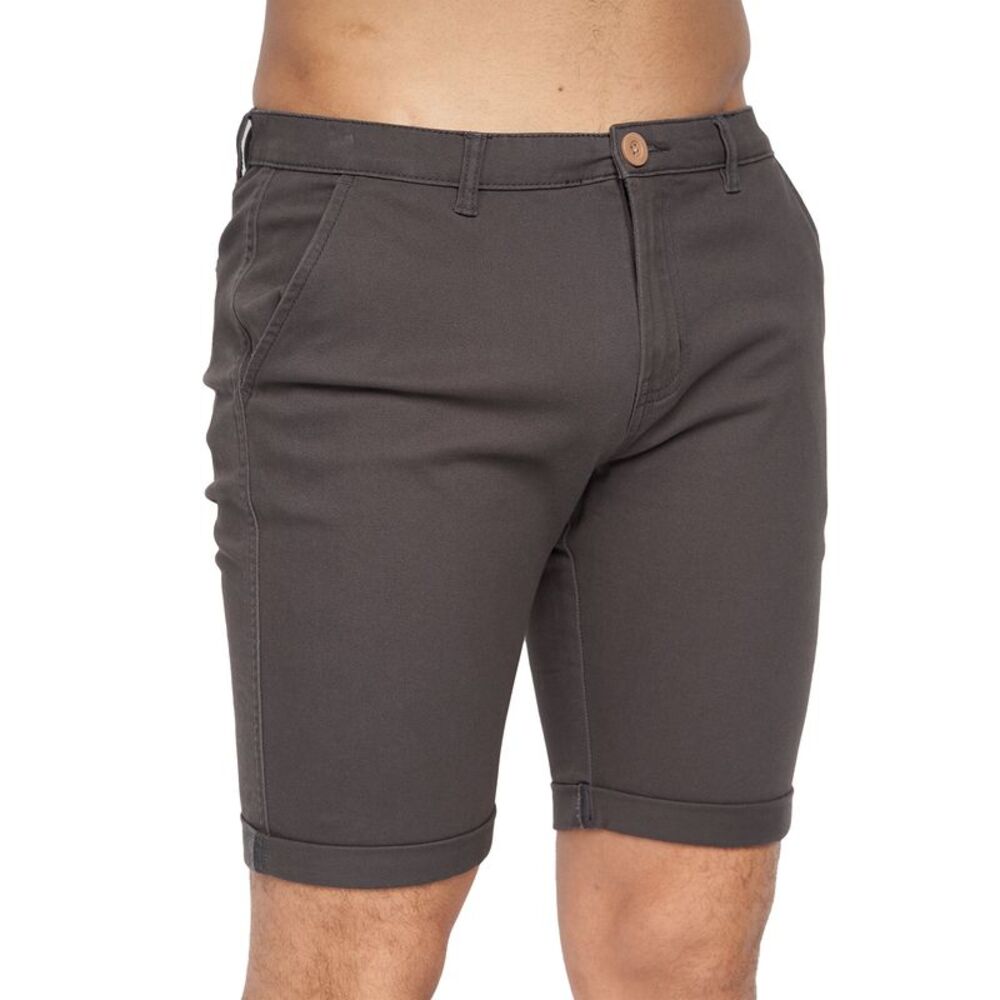 Crosshatch Mens Sinwood Chino Shorts / Charcoal